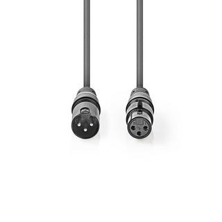 Nedis  Symmetrisches Audiokabel | XLR 3-poliger Stecker | XLR 3-polige Buchse | Vernickelt | 10,0 m | Rund | PVC | Dunkelgrau | Geschenkbox 