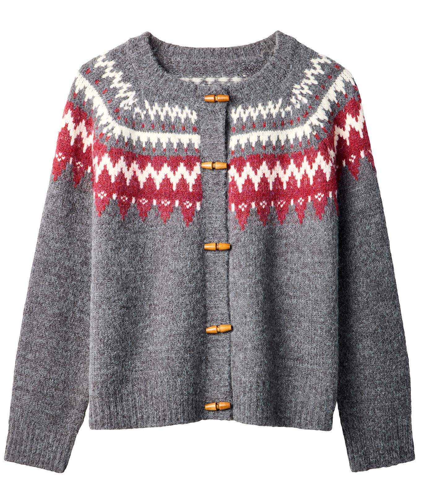 Joe Browns Cardigan Fair Isle con chiusura a alamari  