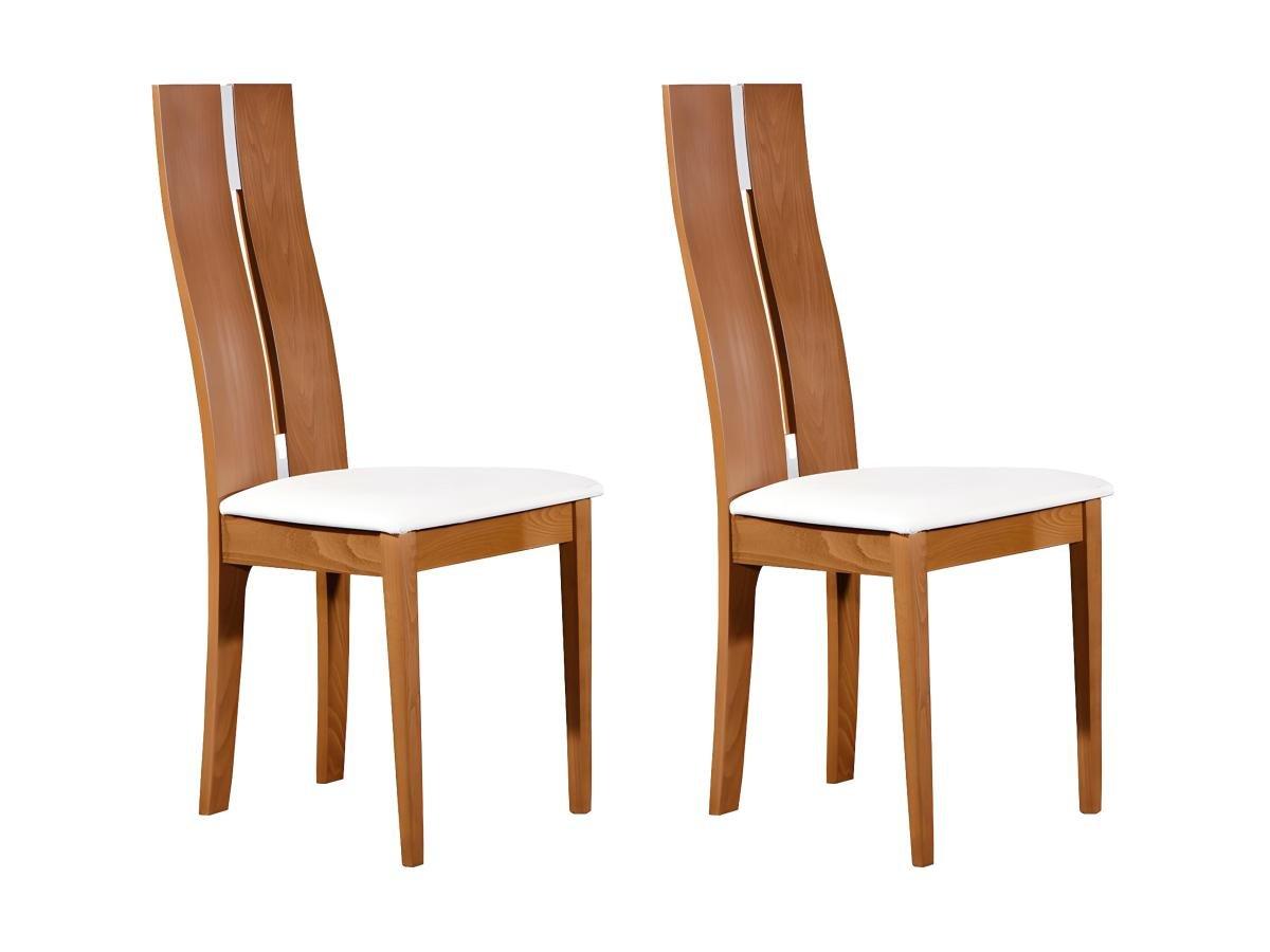 Vente-unique Lot de 2 chaises SALENA Hêtre massif chêne  