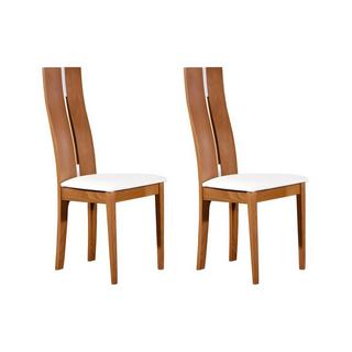 Vente-unique Lot de 2 chaises SALENA Hêtre massif chêne  