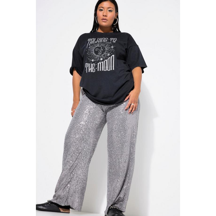 Studio Untold Pantalon Wide Legs Sequins Taille Élastique  
