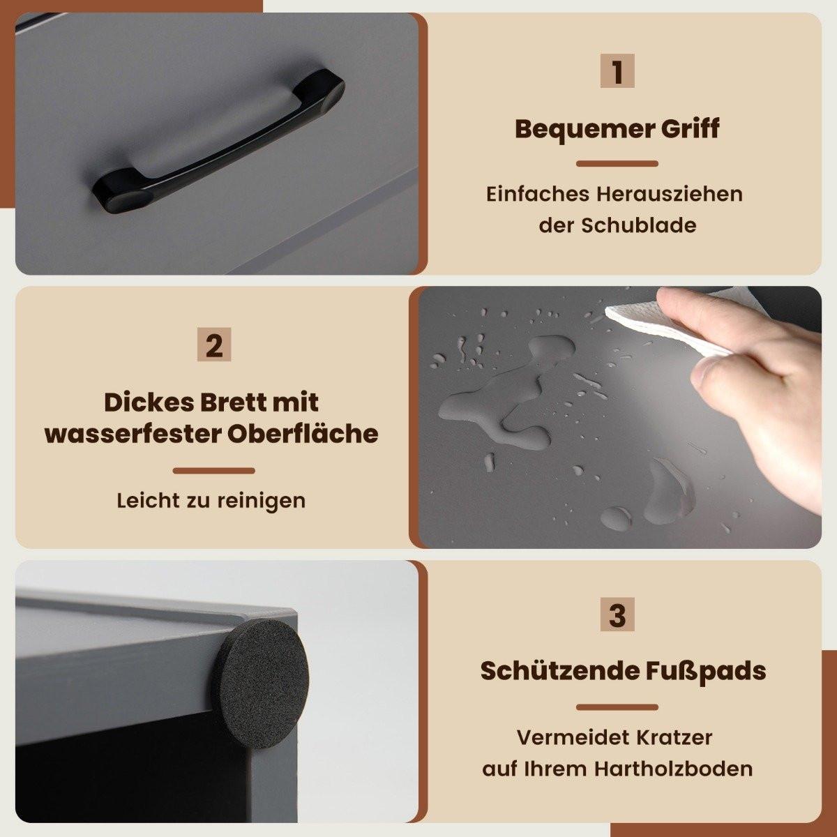 Northix Bücherregal mit Schubladen 4 Ebenen Lagerregal aus Holz S  