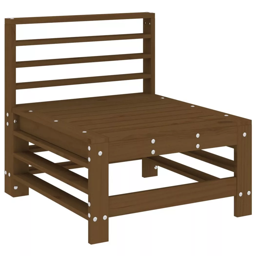 VidaXL - Canapé central de jardin bois, One Size, Marron