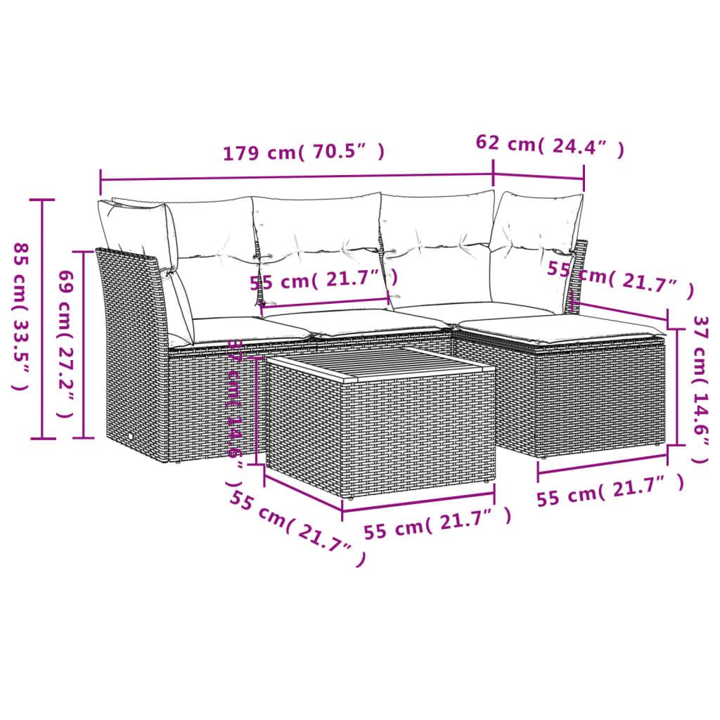 VidaXL Ensemble de canapés de jardin rotin synthétique  