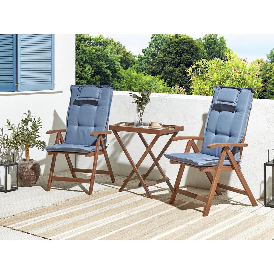 Beliani Bistro Set aus Akazienholz Rustikal AMANTEA  