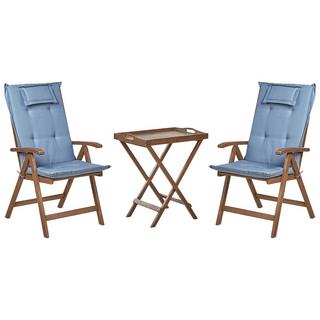 Beliani Bistro Set aus Akazienholz Rustikal AMANTEA  