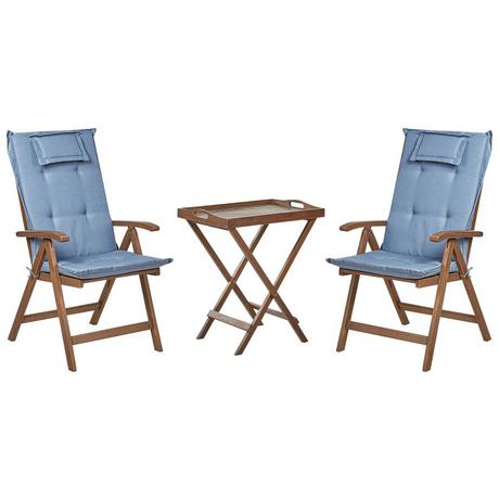 Beliani Bistro Set aus Akazienholz Rustikal AMANTEA  