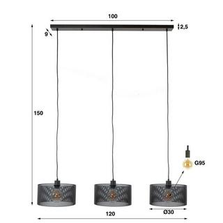 mutoni industrial Hängelampe Mesh Round Artic 3L  