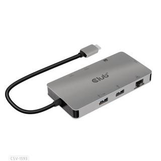 Club3D  CSV-1593 hub & concentrateur USB 3.2 Gen 1 (3.1 Gen 1) Type-C 16200 Mbit/s Métallique 