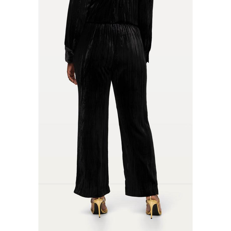 Ulla Popken Crashsamt Weites Bein Elastikbund Samthose  