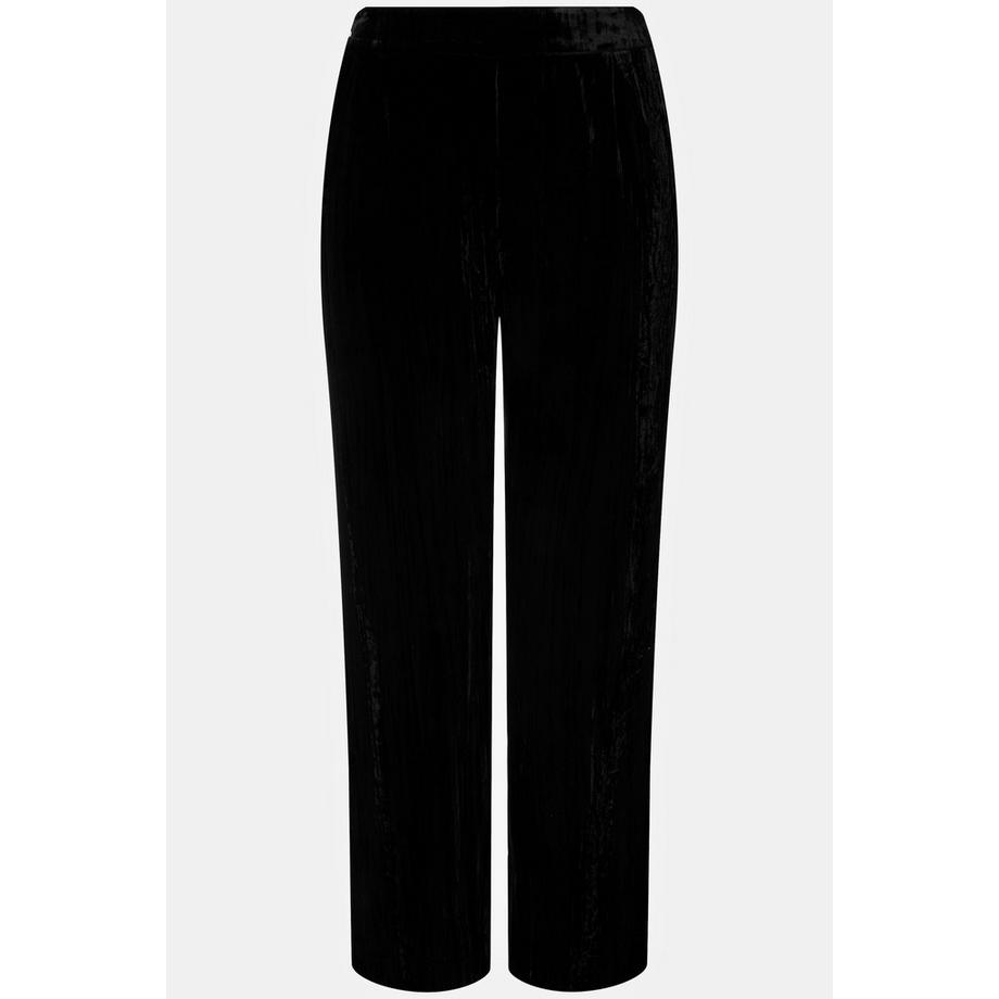 Ulla Popken Crashsamt Weites Bein Elastikbund Samthose  