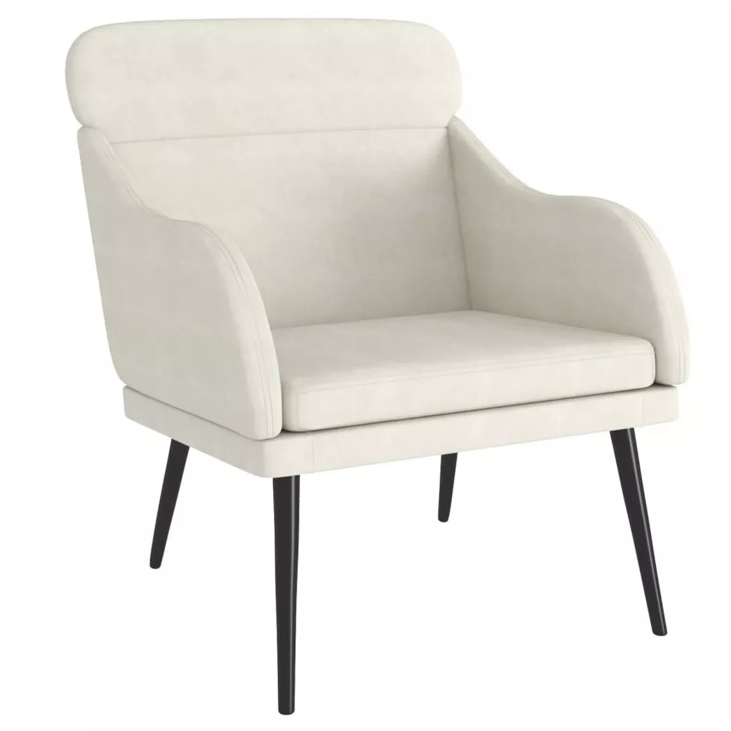 VidaXL - Fauteuil velours, One Size, Light Beige