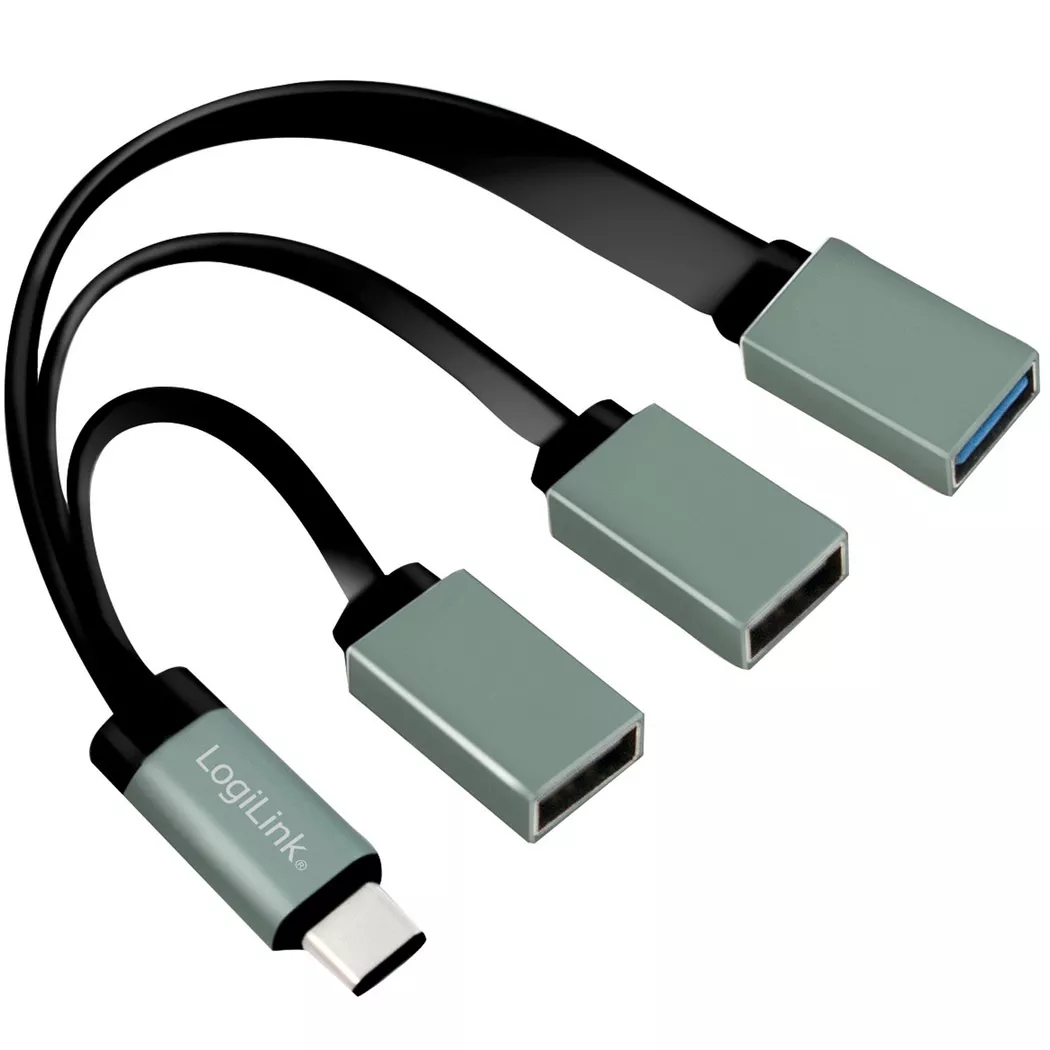 LogiLink UA0315 interface hub USB 3.2 Gen 1 (3.1 Gen 1) Type-C 5000 Mbit/s Black, Grey