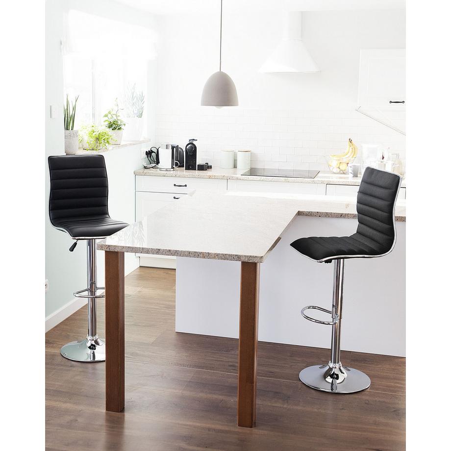 Beliani Lot de 2 chaises de bar en Tissu Moderne LUCERNE  