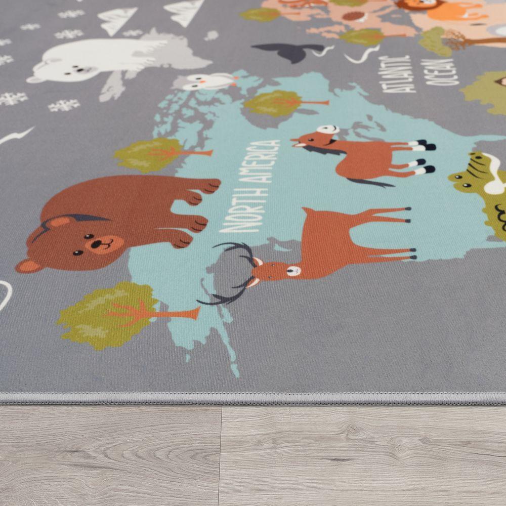 Paco Home Motif mondial de la chambre des enfants du tapis  