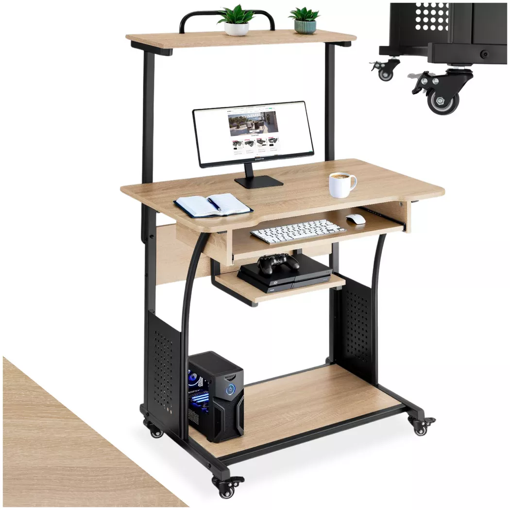 Tectake - Bureau Fife, 130 cm, Sable