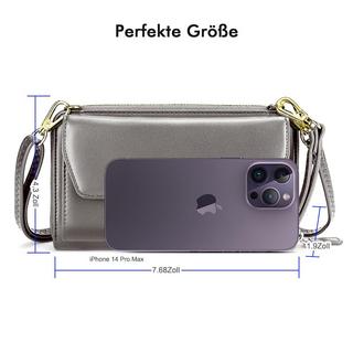 Only-bags.store Portafoglio Piccolo Scomparti Carte di Credito Tasca Telefono con Cerniera 2 Cinghie  