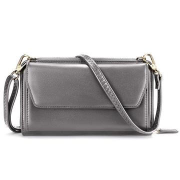 Kleines Portemonnaie mit Kreditkartenfächern, Handytasche mit Reißverschluss um 2 Riemen