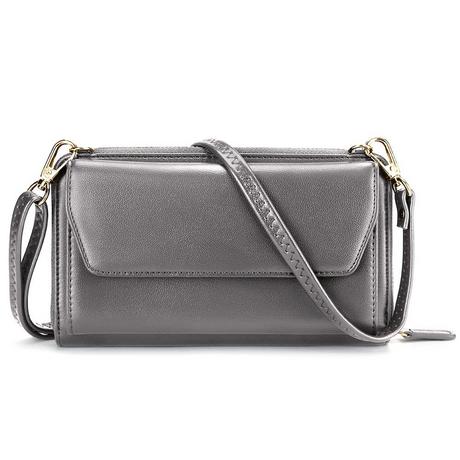 Only-bags.store Portafoglio Piccolo Scomparti Carte di Credito Tasca Telefono con Cerniera 2 Cinghie  