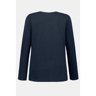 Ulla Popken  Shirt, Slim, V-Ausschnitt, Langarm 