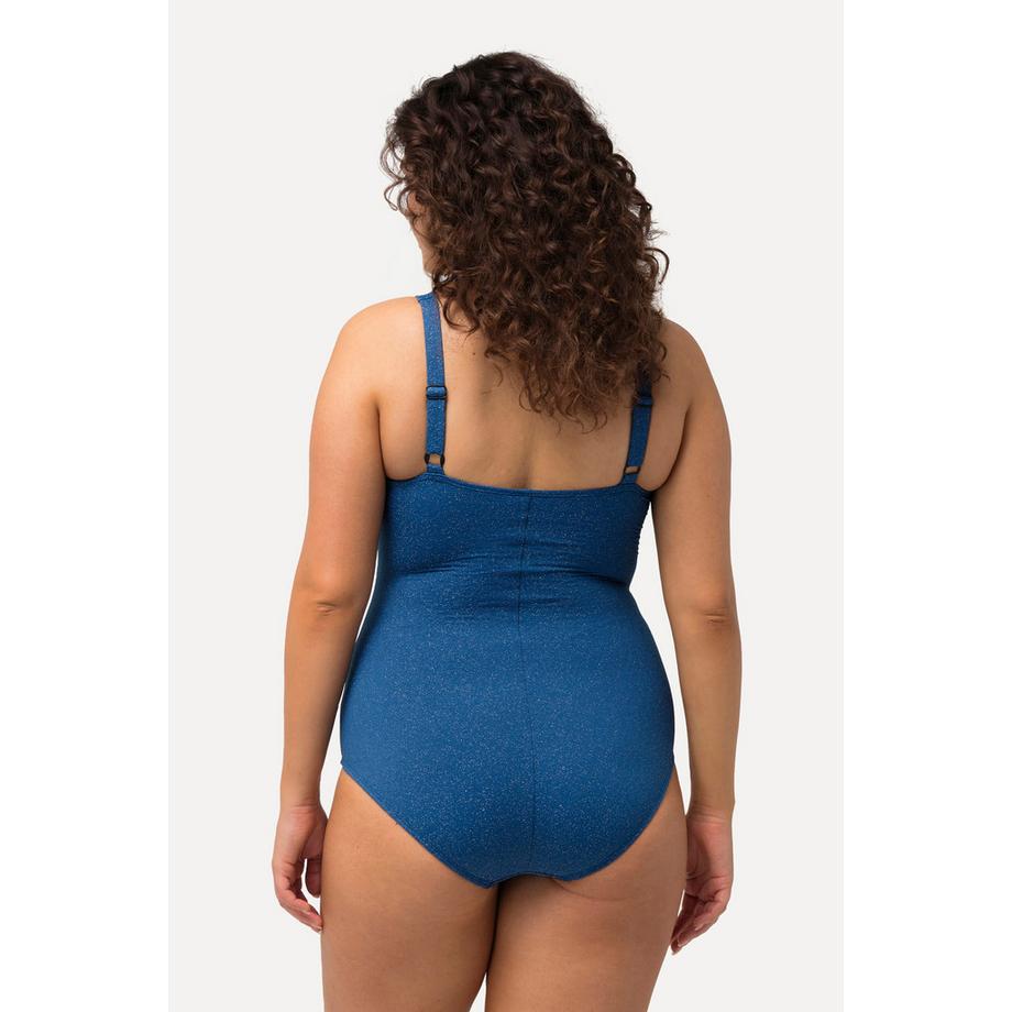 Ulla Popken Costume da bagno Effetto incrociato Glitter Coppe morbide Riciclato  