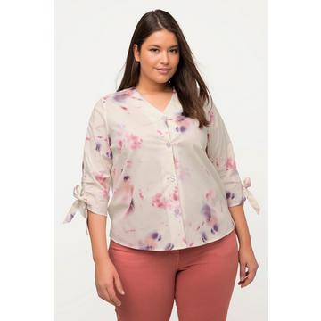 Bluse, Oversized, V-Ausschnitt, 3/4-Arm, Biobaumwolle