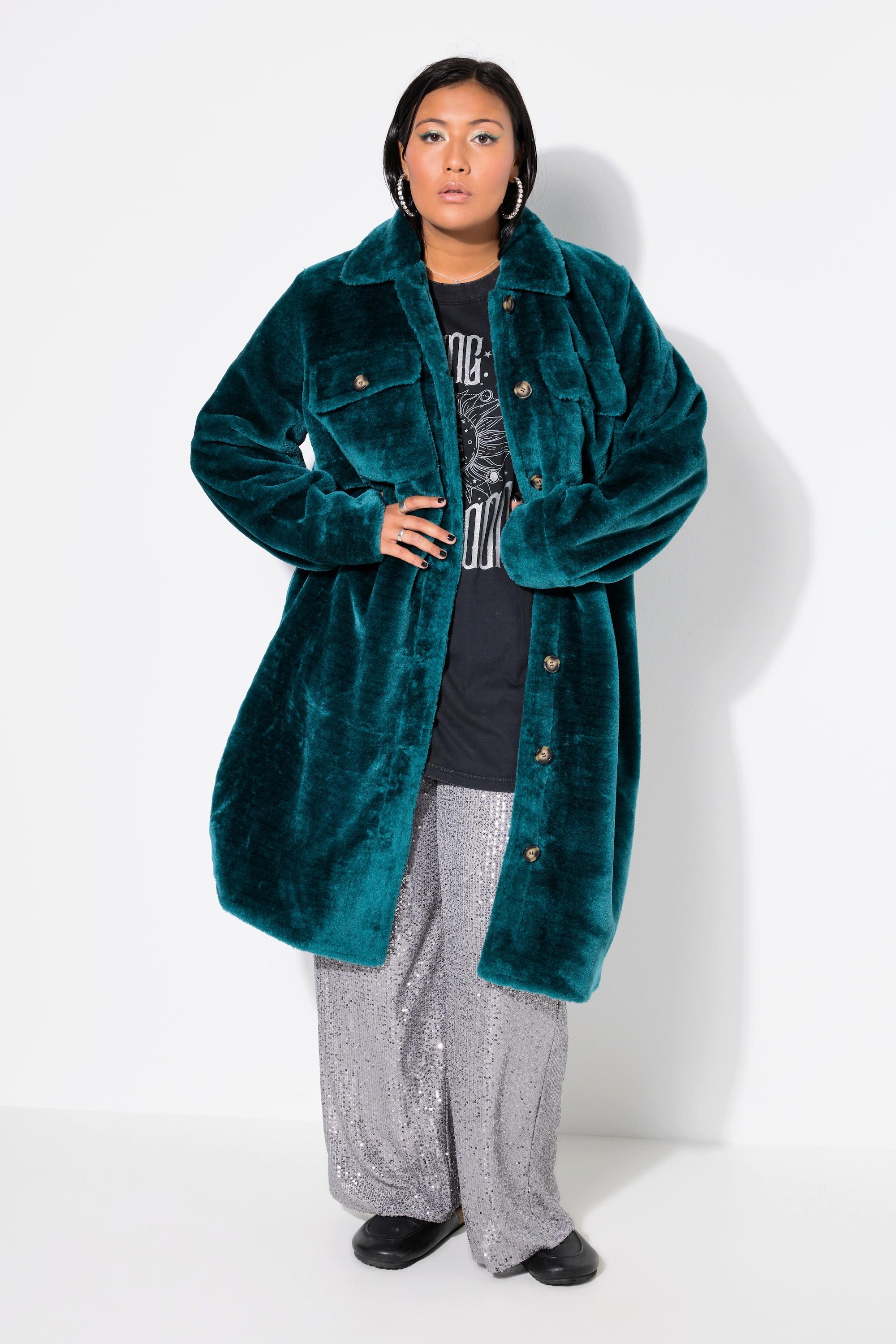 Studio Untold Cappotto Pelliccia Sintetica Collo Camicia Vestibilità Ampia  