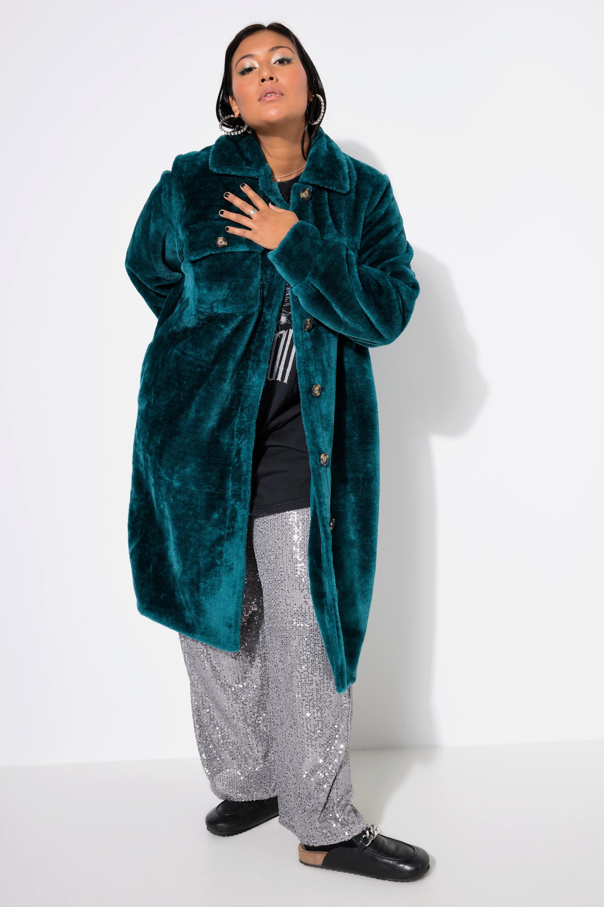 Studio Untold Cappotto Pelliccia Sintetica Collo Camicia Vestibilità Ampia  