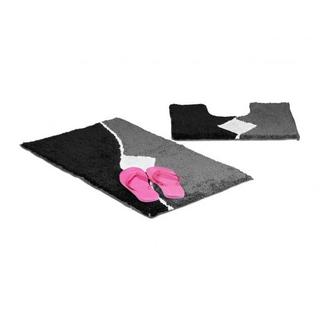 B2X Tapis de salle de bain en lot de 2 à motifs  