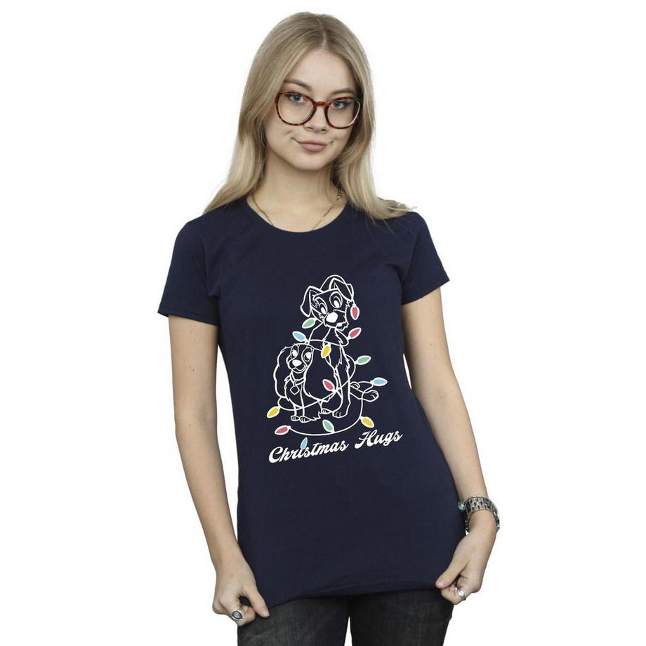 Disney Lady And The Tramp Christmas Hugs T-Shirt  