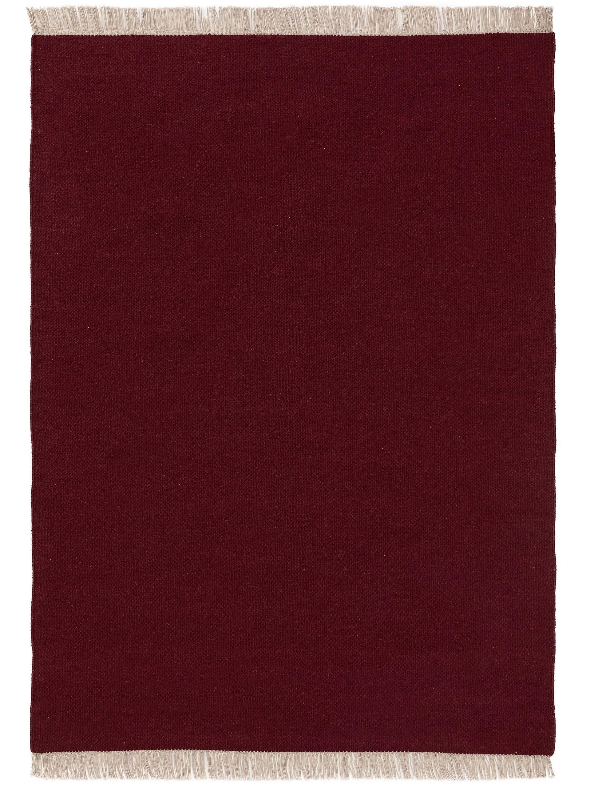 Benuta Tapis de laine Liv Rouge foncé  