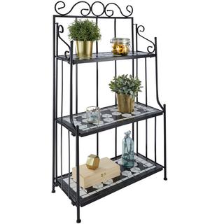 Tectake Etagère pour plantes mosaïque 3 niveaux  