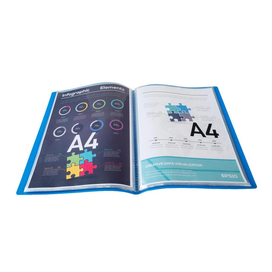 Exacompta Protège-documents en polypropylène 5/10e OPAK pochettes Cristal 120 vues - A4 - x 8  