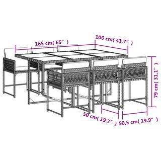 VidaXL Ensemble de salle à manger de jardin rotin synthétique  