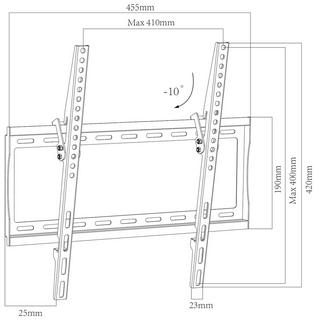 VCM Universal TV Halterung | VESA Wandhalterung | Halter Fernsehhalter flach neigbar | Belastbarkeit bis zu 25kg - B-FN 400  