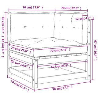 VidaXL Canapé de jardin bois  