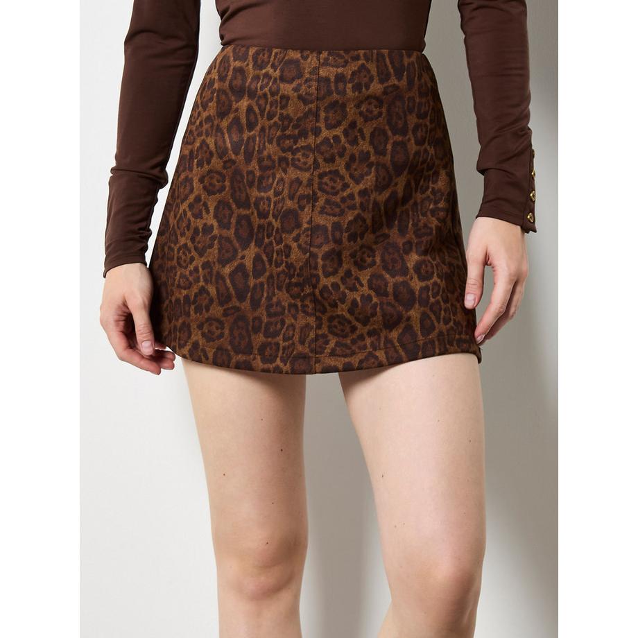 APRICOT Leopard-Minirock aus Kunstleder  