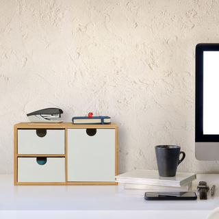 B2X Cassettiera in bambù e MDF a 3 scomparti  