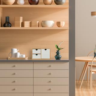 B2X Cassettiera in bambù e MDF a 3 scomparti  