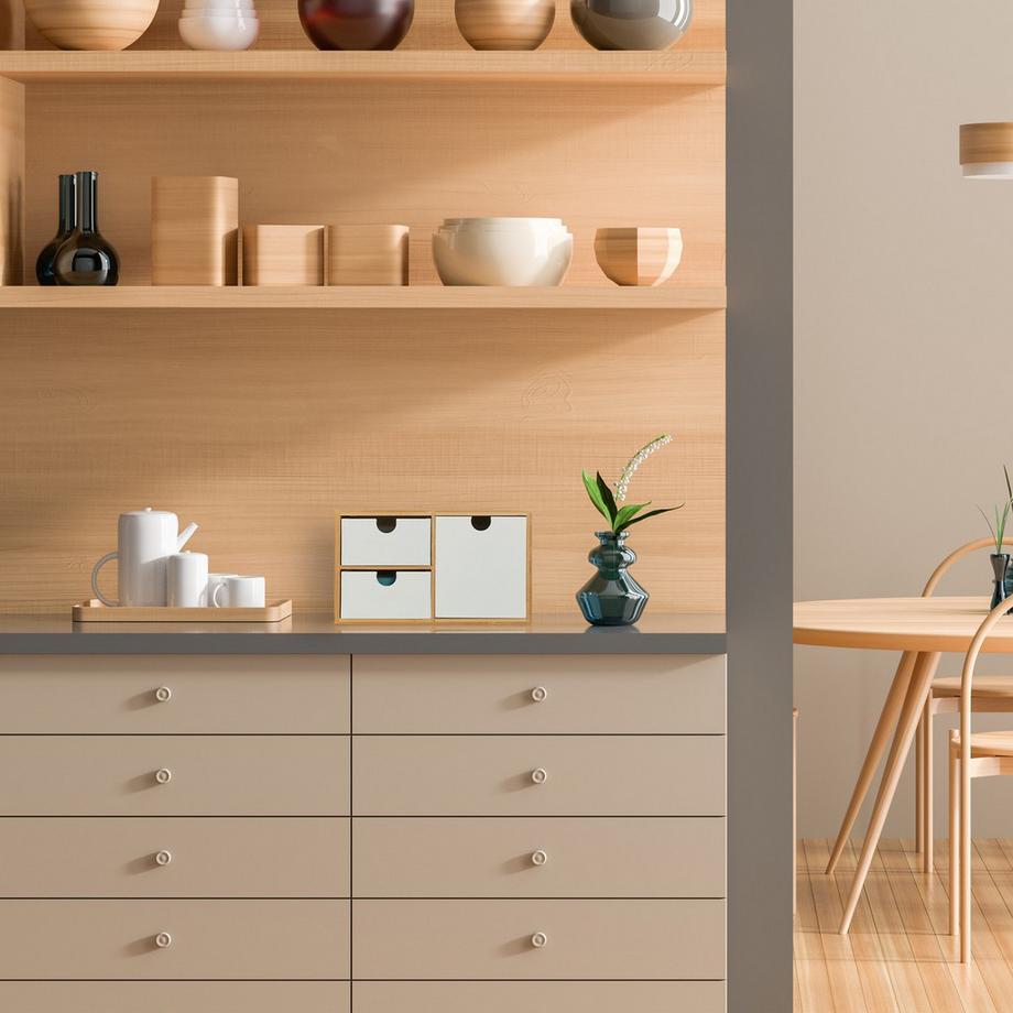 B2X Cassettiera in bambù e MDF a 3 scomparti  