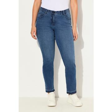 Jeans modello Sammy in tessuto elasticizzato con taglio della gamba aderente e orlo sfrangiato