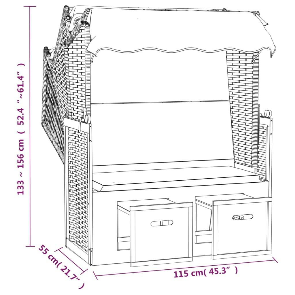 VidaXL Strandkorb poly-rattan  