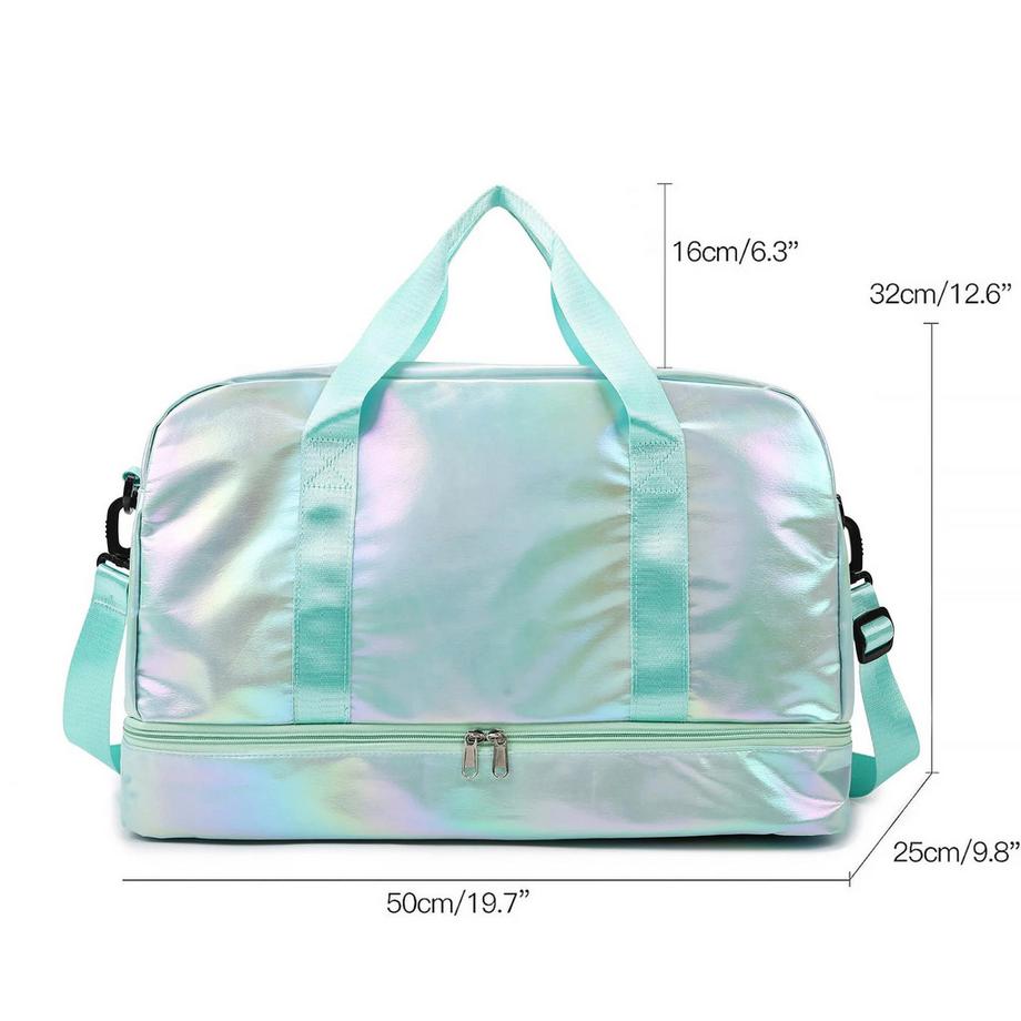Only-bags.store Holografische Sporttasche mit Schuhfach  