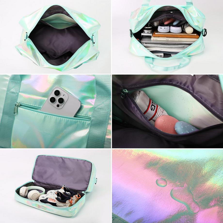 Only-bags.store Holografische Sporttasche mit Schuhfach  