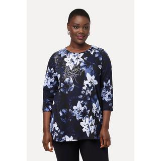 Ulla Popken  Shirt, Pima Cotton, A-Linie, Rundhals, 3/4-Arm 