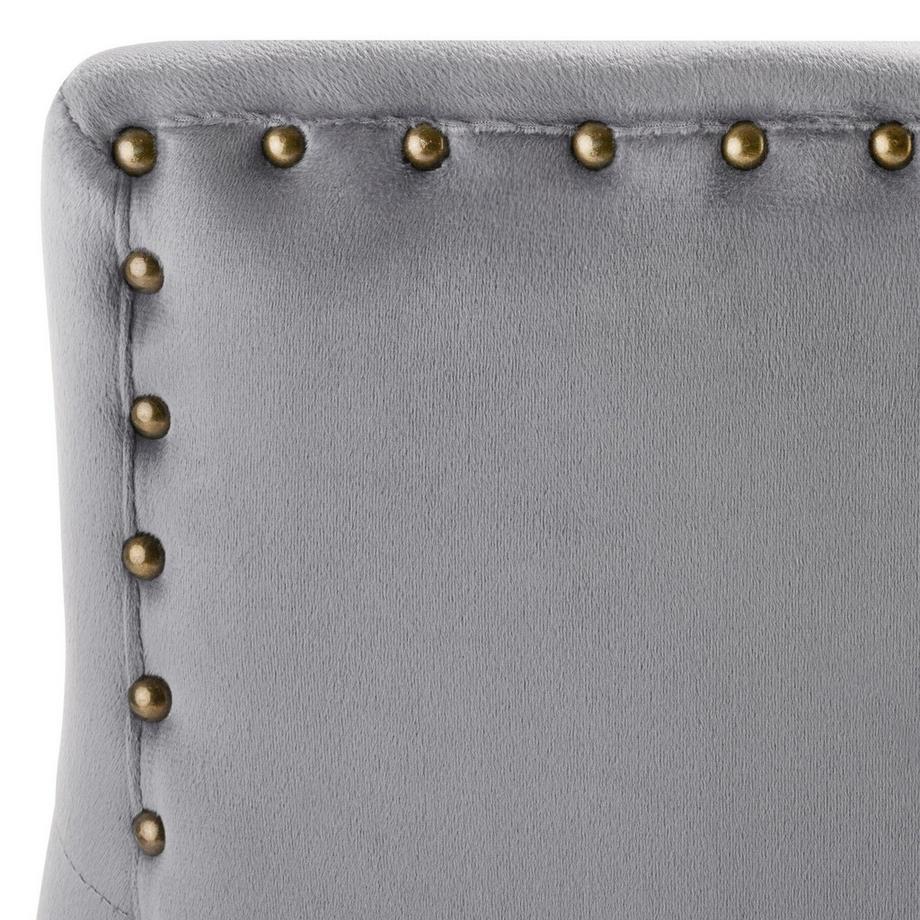 Tectake Chaise de salle à manger EVERDEEN en velours avec des boutons décoratifs  