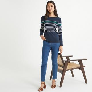 La Redoute Collections  Gestreiftes Rundhals-Shirt mit langen Ärmeln 