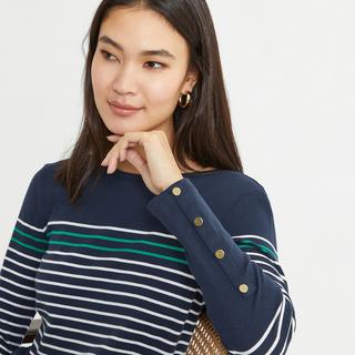 La Redoute Collections  Gestreiftes Rundhals-Shirt mit langen Ärmeln 