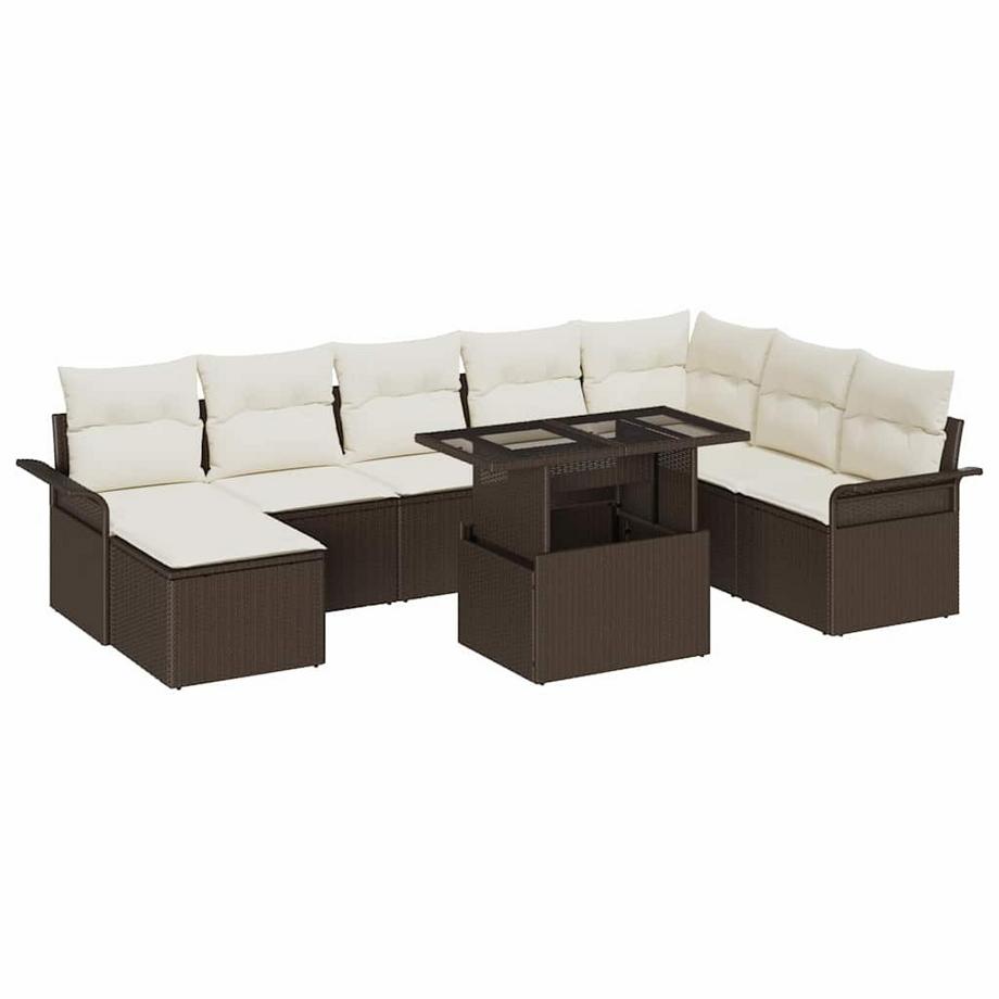 Ensemble de canapé de jardin poly rattan
