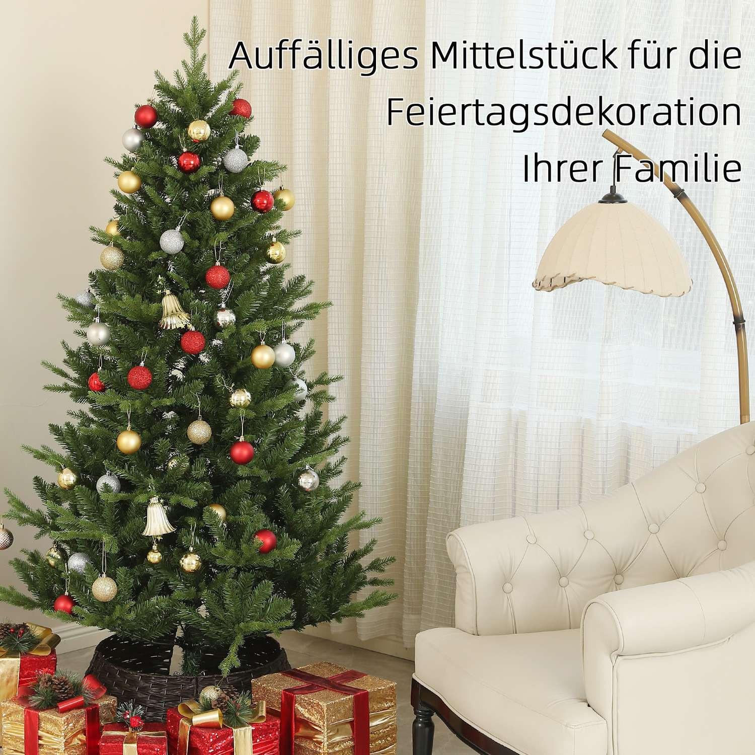 Northio Künstlicher Weihnachtsbaum, 180 cm Christbaum mit 818 Spitzen, Schnellaufbau Klappsystem, Stahlständer, für Weihnachten Deko, Indoor, Grün  